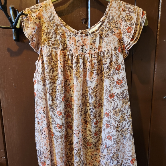 Modcloth Floral Blouse in Cream and Orange - Picture 1 of 5
